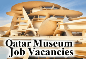 A graphic with the Qatar Museums logo and text that reads "Careers and Opportunities."