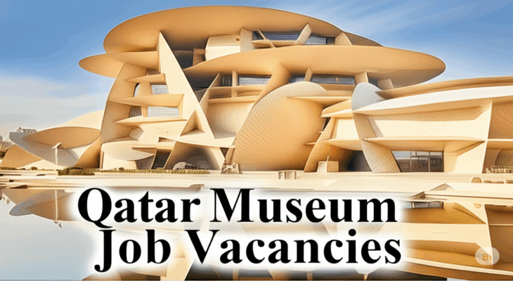 A graphic with the Qatar Museums logo and text that reads "Careers and Opportunities."