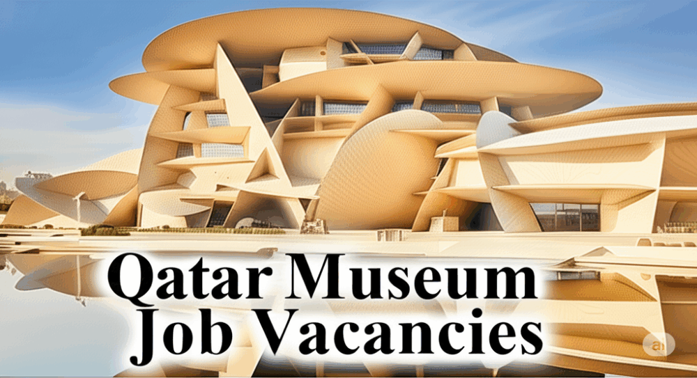 A graphic with the Qatar Museums logo and text that reads "Careers and Opportunities."