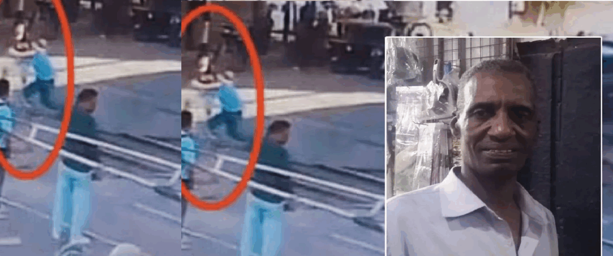 Railway guard Tarek Mohamed Brais saves young man from an oncoming train in Beni Suef, Egypt.