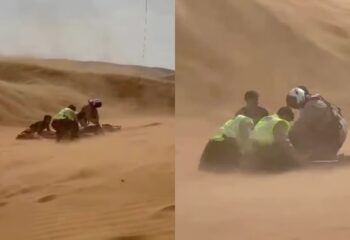 Watch: Sharjah Police Rescue Injured Motorcyclist from Al Madam Desert