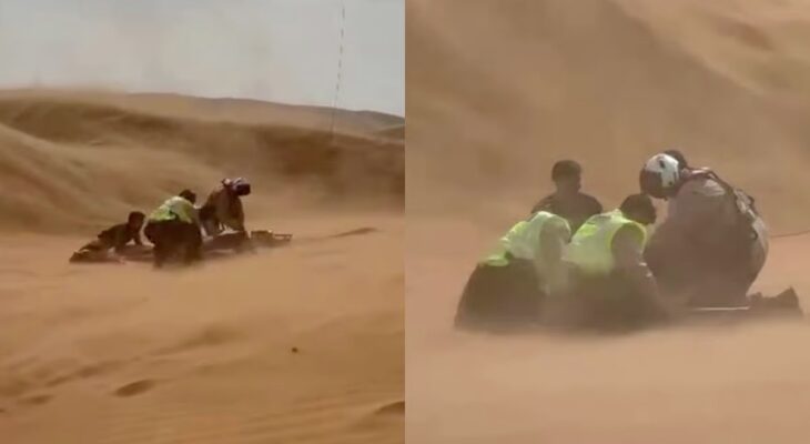 Watch: Sharjah Police Rescue Injured Motorcyclist from Al Madam Desert