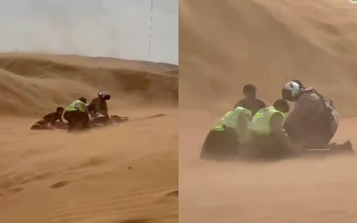 Watch: Sharjah Police Rescue Injured Motorcyclist from Al Madam Desert